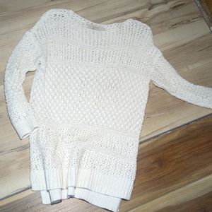 While crochet sweater